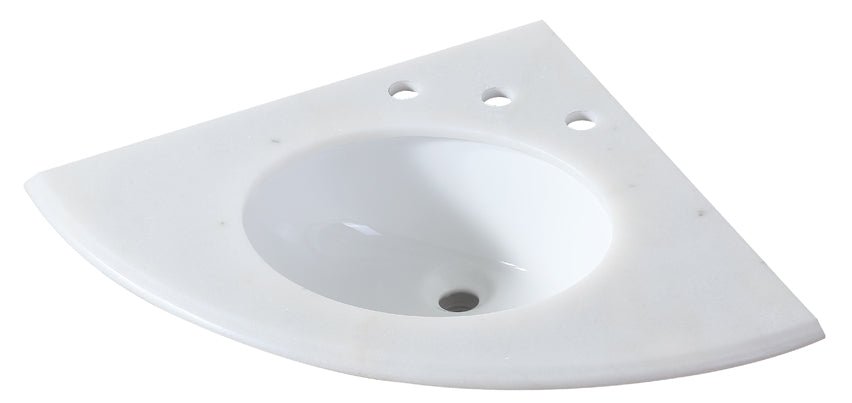 24 inch Corner Style White Marble Sto...