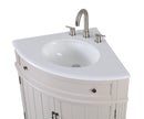 24 Inch Triadsville Freestanding Distressed Rustic Gray Beach Style Corner Bathroom Sink Vanity