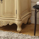 27 Hayman Distressed Creamy Beige Classic Style Old Fashioned Bathroom Vanity With White Marble Top - Chans Furniture