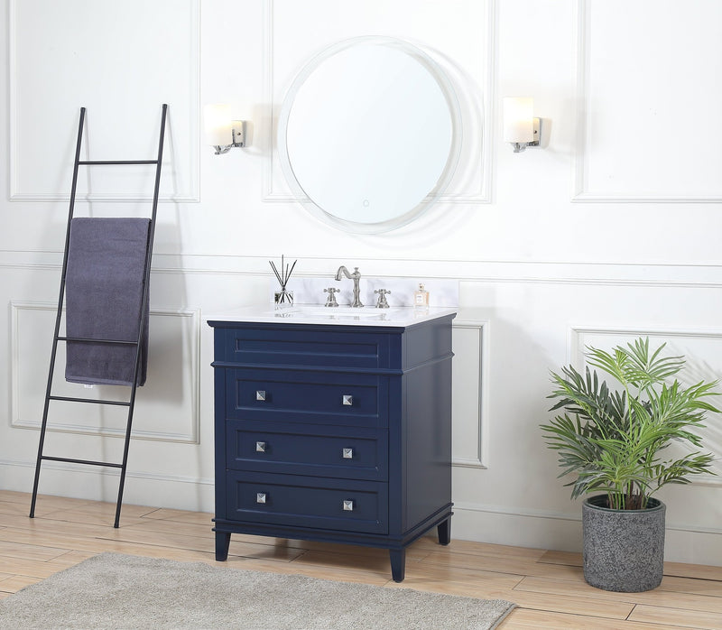 30" Tennant Brand Felix Modern Style Navy Blue Bathroom Vanity - Chans Furniture
