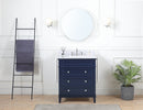 30" Tennant Brand Felix Modern Style Navy Blue Bathroom Vanity - Chans Furniture