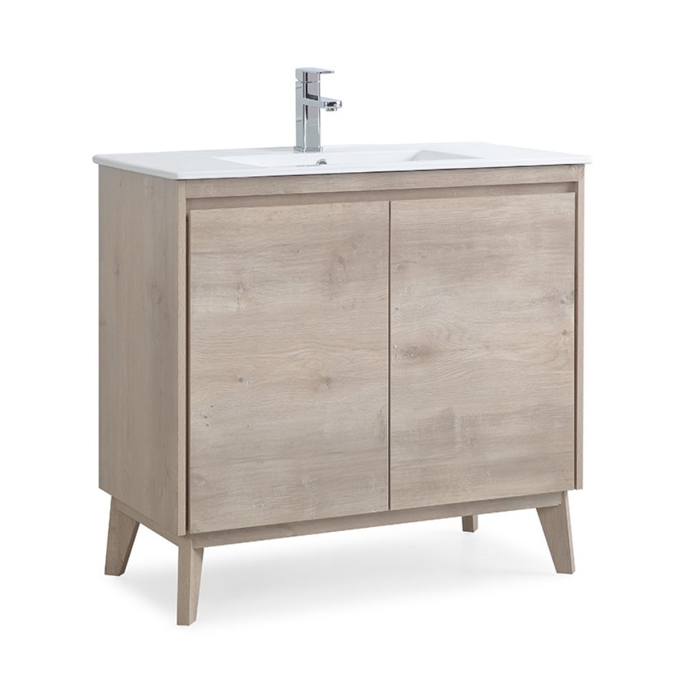 カレン36 allen + roth Kennilton 36-in Gray Oak Undermount Single Sink