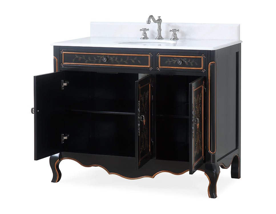 42-inch-black-hand-painted-