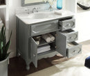 42 Inch Gray Charming Cottage Chic Knoxville Vanity With Marble Top - Chans Furniture