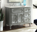 42 Inch Gray Charming Cottage Chic Knoxville Vanity With Marble Top - Chans Furniture