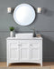 42 Inch White Triadsville Farmhouse Style Vessel Sink Bathroom Vanity - Chans Furniture