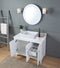 42 Inch White Triadsville Farmhouse Style Vessel Sink Bathroom Vanity - Chans Furniture