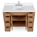 50 Inch Contemporary Style Wood Finish Kalani Bathroom Vanity With White Quartz Top