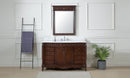 56" Traditional Style Brown Beckham Bathroom Sink Vanity With White Top
