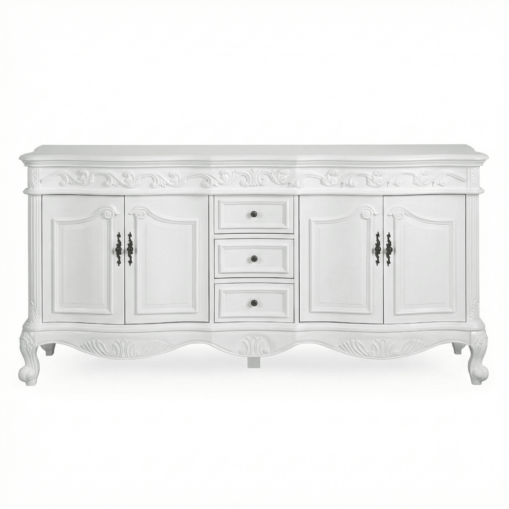 72 in Beckham Collection Double Cabinet Base - Antique White