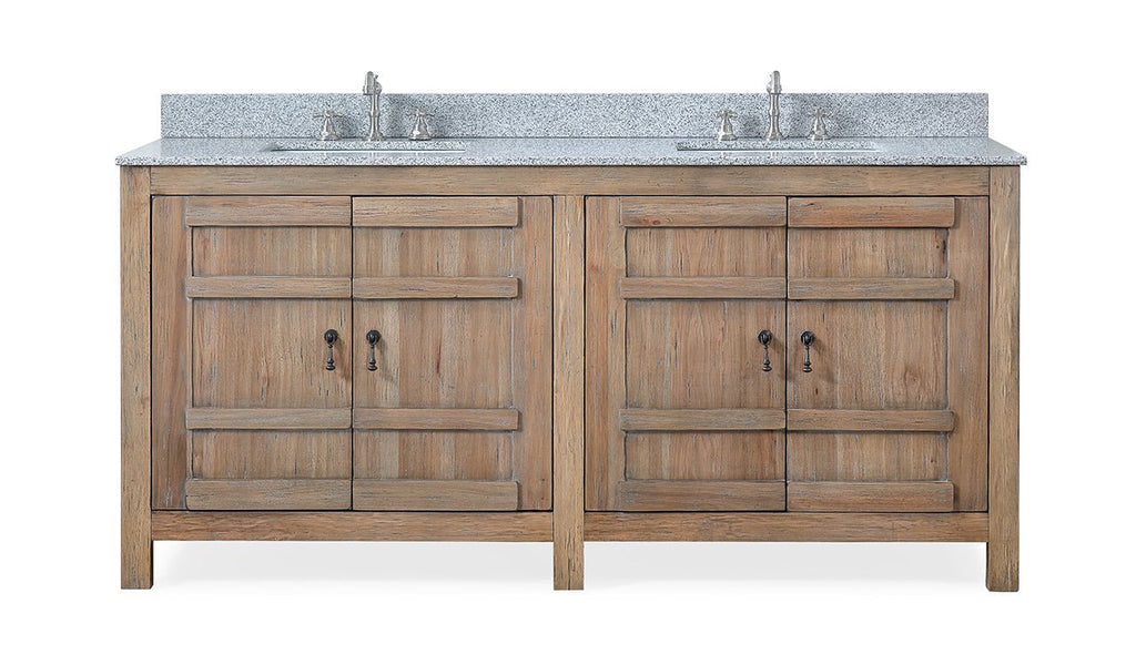72 Inch Natural Wood Artisan Style Double Sink Lindor Bathroom