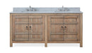 72 Inch Natural Wood Artisan Style Double Sink Lindor Bathroom Vanity