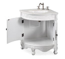 24 Inch Classic Style White Bayview Corner Bathroom Sink Vanity