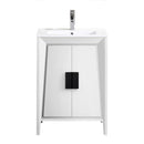 24" Larvotto White Contemporary Modern Bathroom Vanity - CL-22WHT24-ZI - Chans Furniture