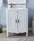 26" Daleville Antique White Cottage style Bathroom Sink Vanity 838AW - Chans Furniture