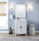 26 Inch Daleville Distressed White Cottage Style Small Bathroom Sink Vanity