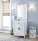 26 Inch Daleville Distressed White Cottage Style Small Bathroom Sink Vanity