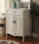 26 Inch Daleville Distressed Gray Cottage Style Small Bathroom Sink Vanity