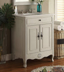 26 Inch Daleville Distressed Gray Cottage Style Small Bathroom Sink Vanity