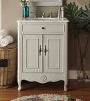 26 Inch Daleville Distressed Gray Cottage Style Small Bathroom Sink Vanity