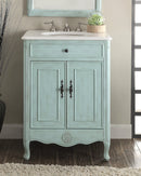 26" Daleville Distressed Light Blue Cottage style Bathroom Sink Vanity 838LB - Chans Furniture