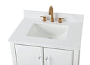 30" Tennant Brand Bertone White Modern Bathroom Sink Vanity Q164WT-30QT - Chans Furniture