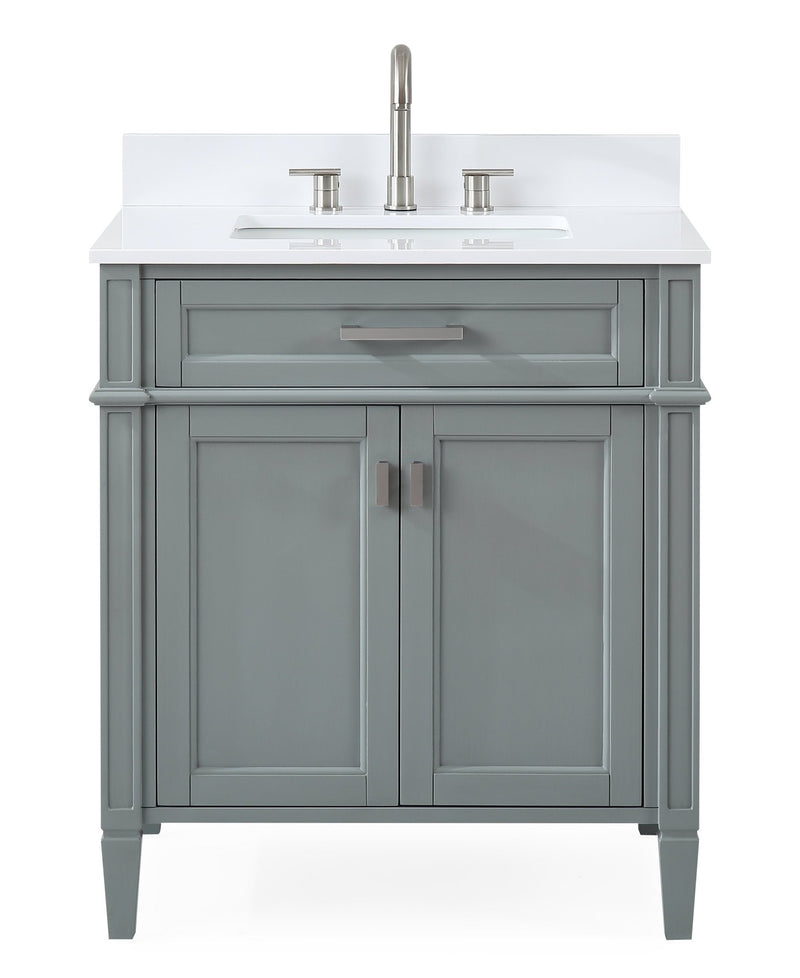 30" Tennant Brand Durand Modern Gray Bathroom Sink Vanity - 1808-V30CK - Chans Furniture