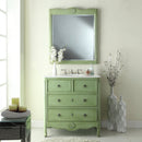 34 Inch Distressed Green Daleville Cottage Style Bathroom Sink Vanity