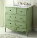 34 Inch Distressed Green Daleville Cottage Style Bathroom Sink Vanity