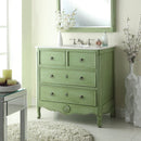 34 Inch Distressed Green Daleville Cottage Style Bathroom Sink Vanity