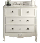 34 Inch Distressed Antique White Daleville Cottage Style Bathroom Sink Vanity