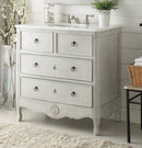 34 Inch Distressed Gray Daleville Cottage Style Bathroom Sink Vanity