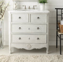 34 Inch Distressed Gray Daleville Cottage Style Bathroom Sink Vanity