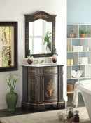 35 Inch Hand - Painted Floral Design Black Crossfield Bathroom Vanity