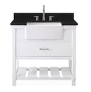 36-Inches Kendia Farmhouse Sink Bathroom Vanity - GD-7036-WT36-GT - Chans Furniture