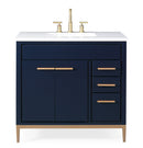 36" Tennant Brand Beatrice Navy Blue Modern Bathroom Sink Vanity TB-9888NB-V36 - Chans Furniture