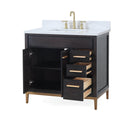 36" Tennant Brand Modern Style Beatrice Bathroom Sink Vanity - TB-9838DK-V36 Wenge finish - Chans Furniture