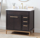 36" Tennant Brand Modern Style Beatrice Bathroom Sink Vanity - TB-9838DK-V36 Wenge finish - Chans Furniture