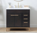 36" Tennant Brand Modern Style Beatrice Bathroom Sink Vanity - TB-9838DK-V36 Wenge finish - Chans Furniture