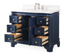 42" Benton Collection Sesto Navy Blue Bathroom Vanity - 1044NB-QT - Chans Furniture