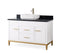 48" Tennant Brand Modern Style White Beatrice Vessel Sink Bathroom Vanity - TB-9948WT-48BK - Chans Furniture