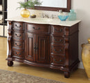 50" Cherry Wood Hopkinton Bathroom Sink Vanity Creama Mafil Marble Top GD-4437M-50 - Chans Furniture