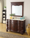 50 inch Antique Style Cherry Wood Hopkinton Bathroom Sink Vanity Creama Marble Top