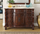 50 inch Antique Style Cherry Wood Hopkinton Bathroom Sink Vanity Creama Marble Top