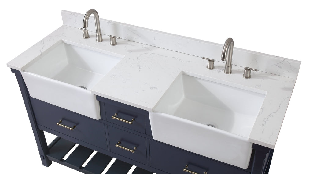 The Mag Barnwood Vanity With Double Farmhouse Apron Sinks And Linen Tower