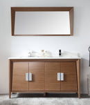 60" Larvotto Light Wheat Contemporary Double Sink Bathroom Vanity