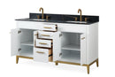 60" Tennant Brand Modern Style White Beatrice Double Sink Bathroom Vanity - TB-9777-W60GT - Chans Furniture