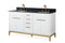 60" Tennant Brand Modern Style White Beatrice Double Sink Bathroom Vanity - TB-9777-W60GT - Chans Furniture