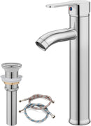 Polished Chrome Single-Handle Vessel Sink Faucet with Waterfall Spout for Elegant Bathrooms - Chans Furniture