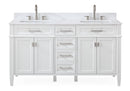 60'' Tennant Brand Durand Modern White Double Sink Bathroom Vanity